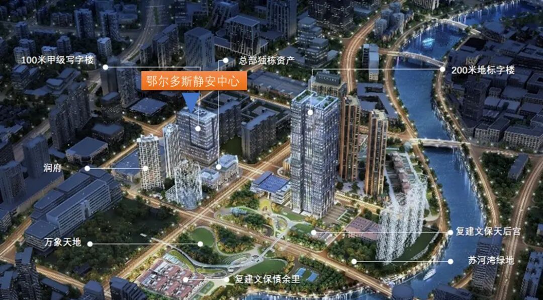 鄂尔多斯静安中心9E高区精装房源出租｜静安苏河湾核心地段，412㎡全能格局，LEED金级认证，24小时集中式中央空调